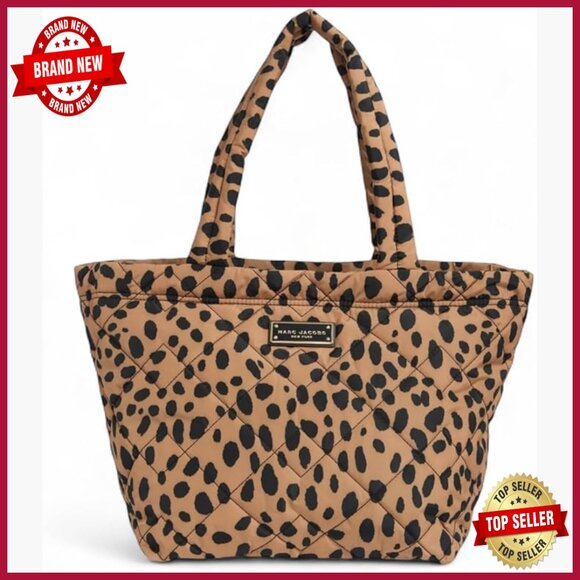 Quilted Nylon Tote with Zip Closure and Shoulder Strap
